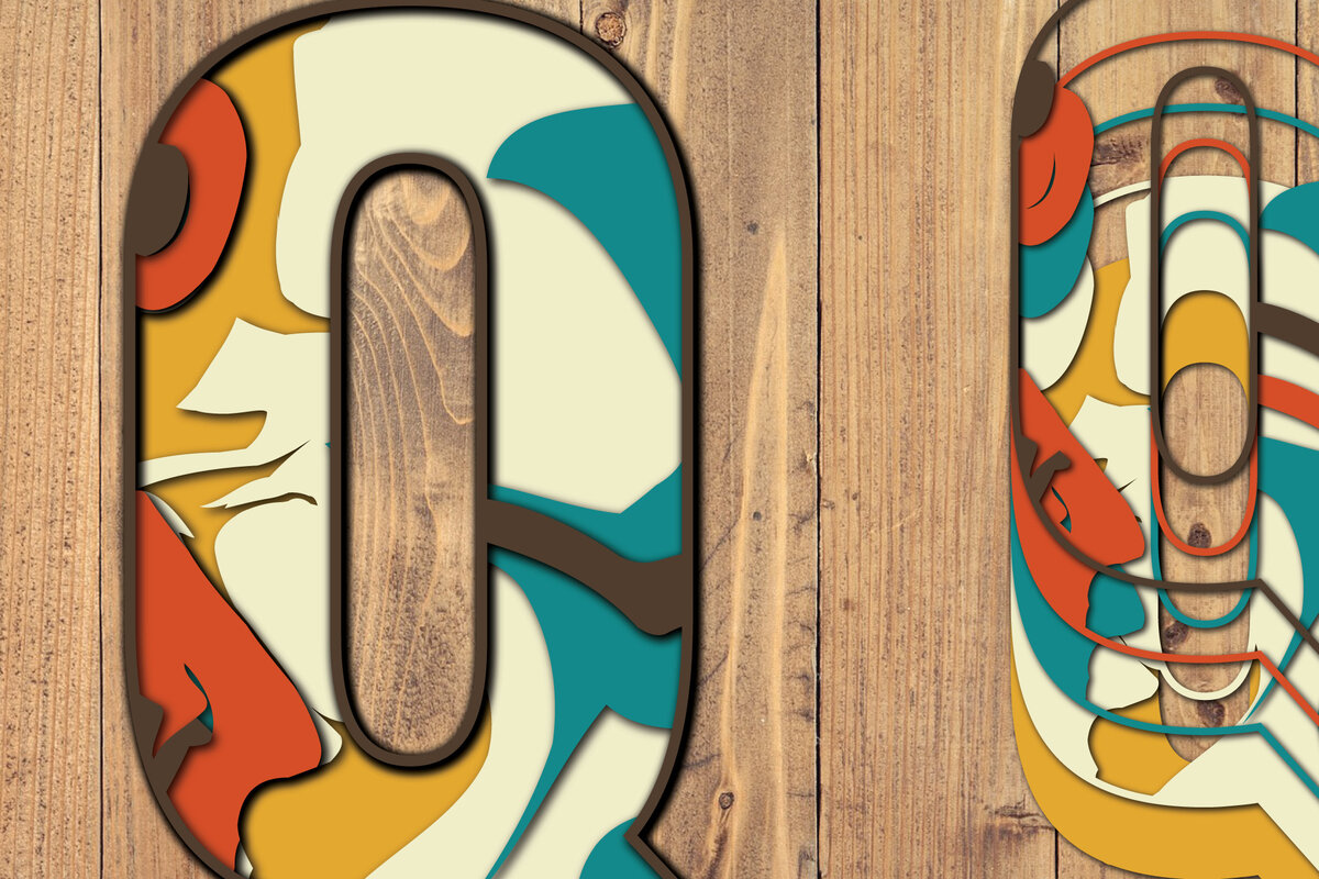 Intra απο ξύλο plywood 3mm-4mm πάχος 3D Alphabet Paper Cut Q Δίασταση 1200x1200 cm INTRAFABR-57432808