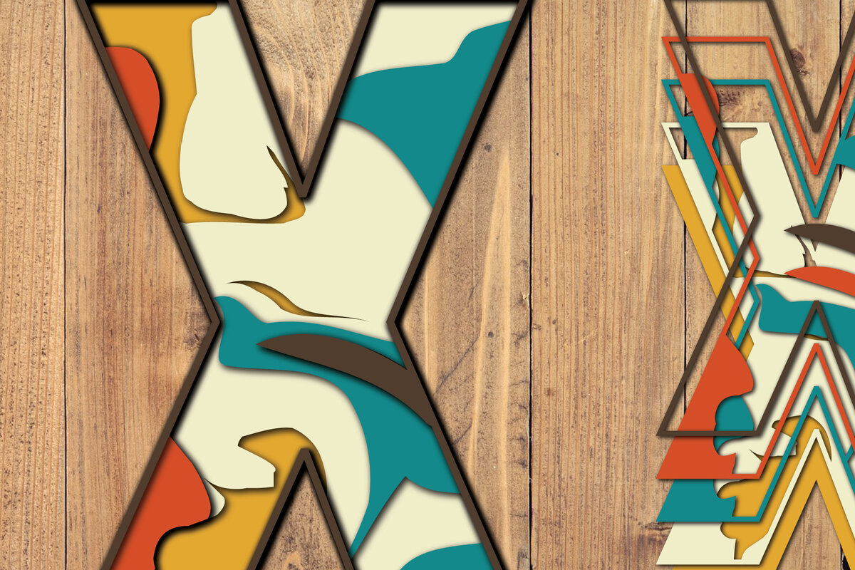 Intra απο ξύλο plywood 3mm-4mm πάχος Τρισδιάστατη κοπή χαρτιού αλφαβήτου X Δίασταση 1200x1200 cm INTRAFABR-57432918