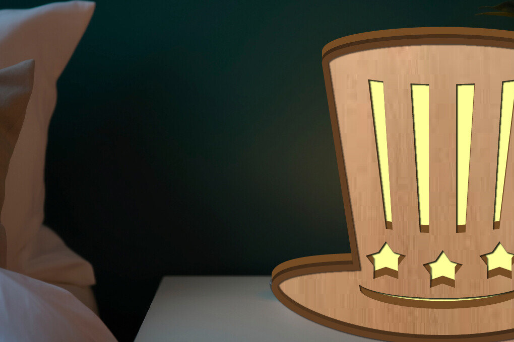 Intra απο ξύλο plywood 3mm-4mm πάχος 3D America Night Light Box, America Led Δίασταση 30x20 cm INTRAFABR-122254977