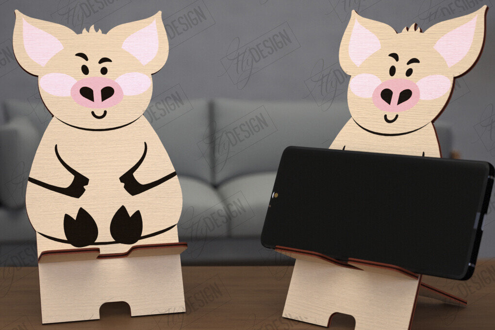 Σετ των 2 Intra απο ξύλο plywood 3mm-4mm πάχος Σχέδιο κοπής με λέιζερ τρισδιάστατη θήκη τηλεφώνου ζώων Δίασταση 15x15 cm INTRAFABR-114805764