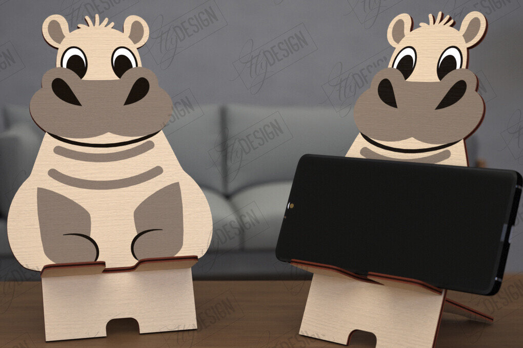 Σετ των 2 Intra απο ξύλο plywood 3mm-4mm πάχος Σχέδιο κοπής με λέιζερ τρισδιάστατη θήκη τηλεφώνου ζώων Δίασταση 15x15 cm INTRAFABR-114805831