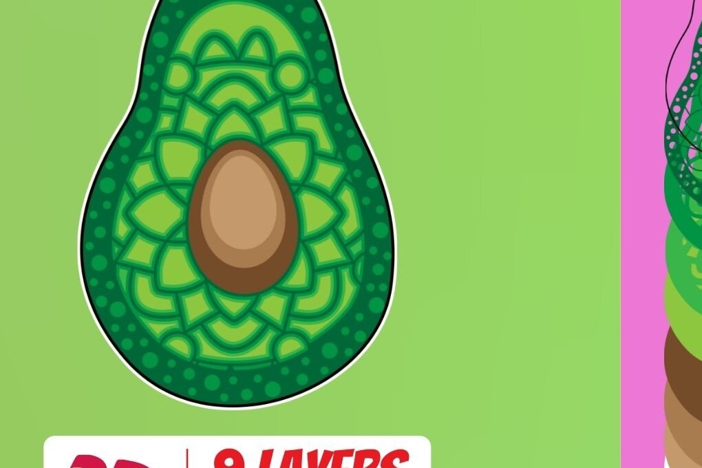 Σετ των 2 Intra απο ξύλο plywood 3mm-4mm πάχος 3D Avocado Cut Δίασταση 30x20 cm INTRAFABR-17887684