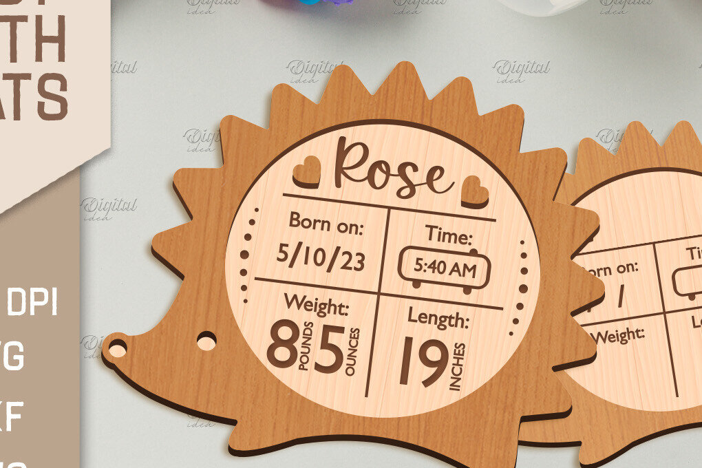 Intra απο ξύλο plywood 3mm-4mm πάχος Τρισδιάστατα στατιστικά γέννησης μωρού με λέιζερ Δίασταση 30x20 cm INTRAFABR-86216579