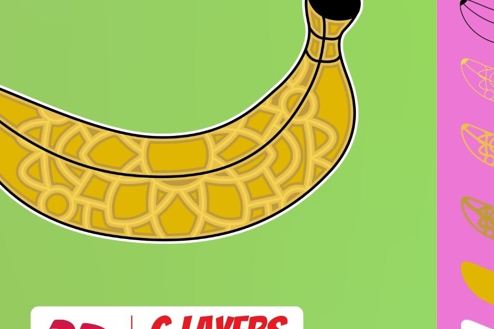 Σετ των 2 Intra απο ξύλο plywood 3mm-4mm πάχος 3D Banana Cut Δίασταση 30x20 cm INTRAFABR-17887752