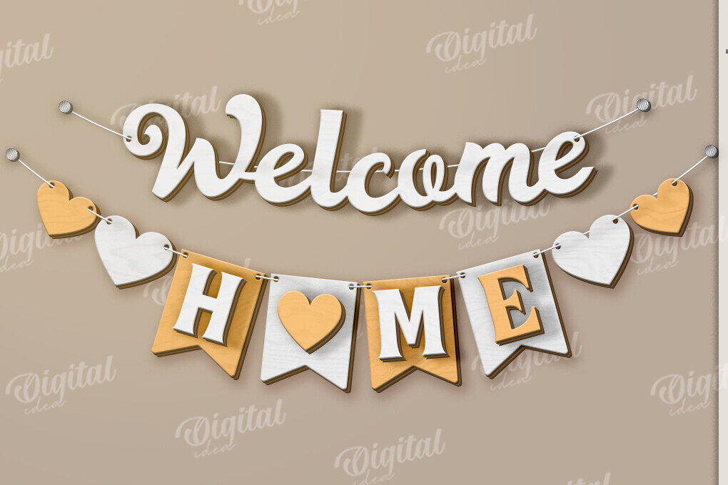 Σετ των 2 Intra απο ξύλο plywood 3mm-4mm πάχος Τρισδιάστατη πανό Δίασταση 30x20 cm INTRAFABR-123138821