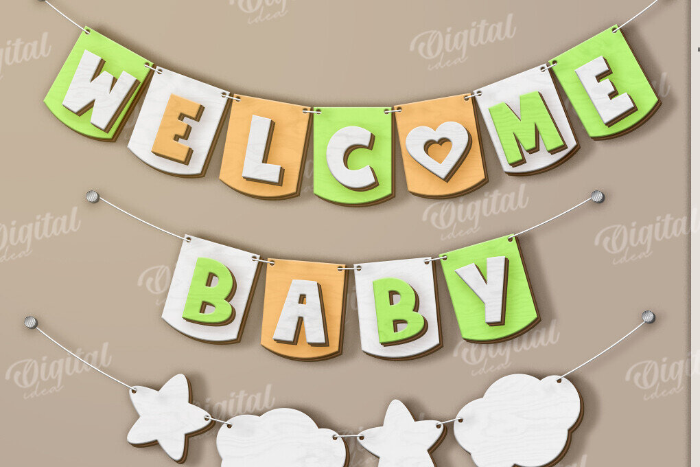 Σετ των 2 Intra απο ξύλο plywood 3mm-4mm πάχος Τρισδιάστατη πανό Δίασταση 30x20 cm INTRAFABR-123138925