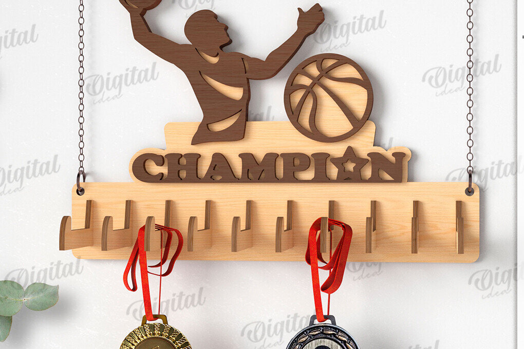 Intra απο ξύλο plywood 3mm-4mm πάχος Τρισδιάστατη θήκη για μετάλλιο μπάσκετ με Δίασταση 30x20 cm INTRAFABR-119316727