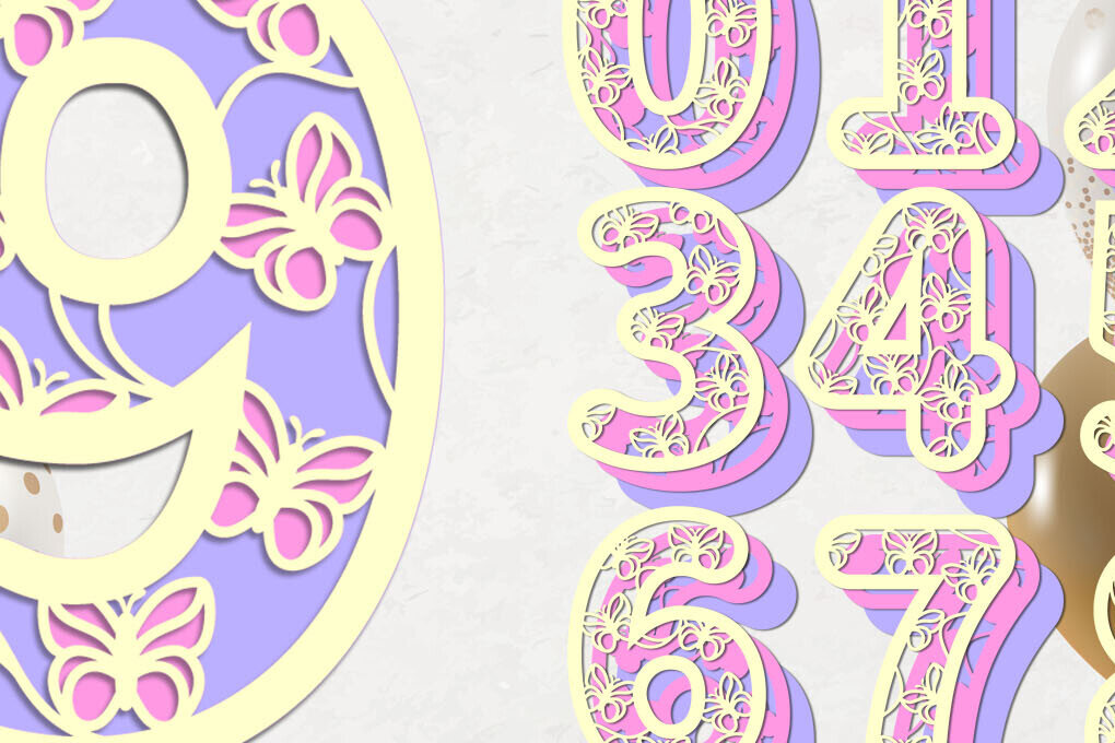 Intra απο ξύλο plywood 3mm-4mm πάχος Τρισδιάστατος αριθμός γενεθλίων με Butterfly Δίασταση 15x15 cm INTRAFABR-115323165