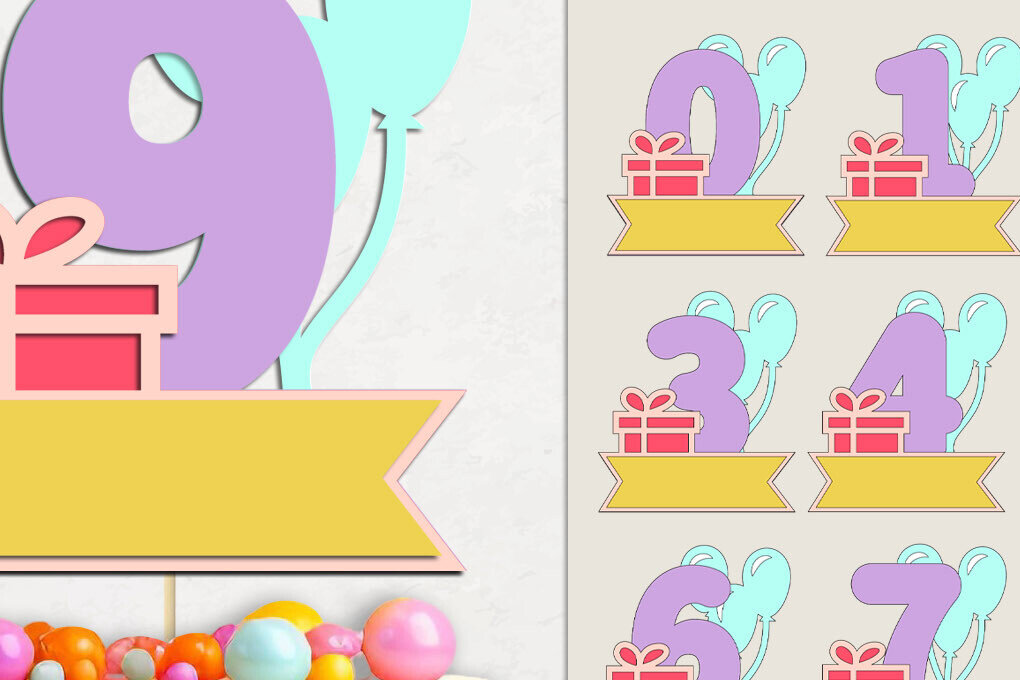 Σετ των 2 Intra απο ξύλο plywood 3mm-4mm πάχος Τρισδιάστατοι αριθμοί γενεθλίων , Πολυεπίπεδη διακόσμηση Δίασταση 15x15 cm INTRAFABR-120968046