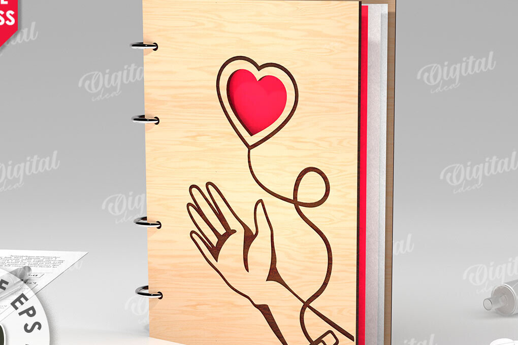 Intra απο ξύλο plywood 3mm-4mm πάχος Τρισδιάστατο σημειωματάριο αιμοδοσίας Δίασταση 30x20 cm INTRAFABR-112212733