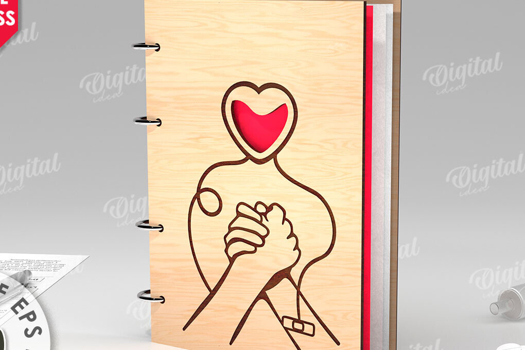 Intra απο ξύλο plywood 3mm-4mm πάχος Τρισδιάστατο σημειωματάριο αιμοδοσίας Δίασταση 30x20 cm INTRAFABR-112212823