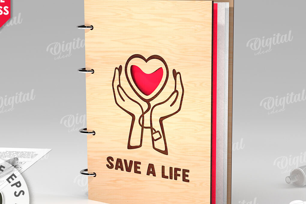 Intra απο ξύλο plywood 3mm-4mm πάχος Τρισδιάστατο σημειωματάριο αιμοδοσίας Δίασταση 30x20 cm INTRAFABR-112212945