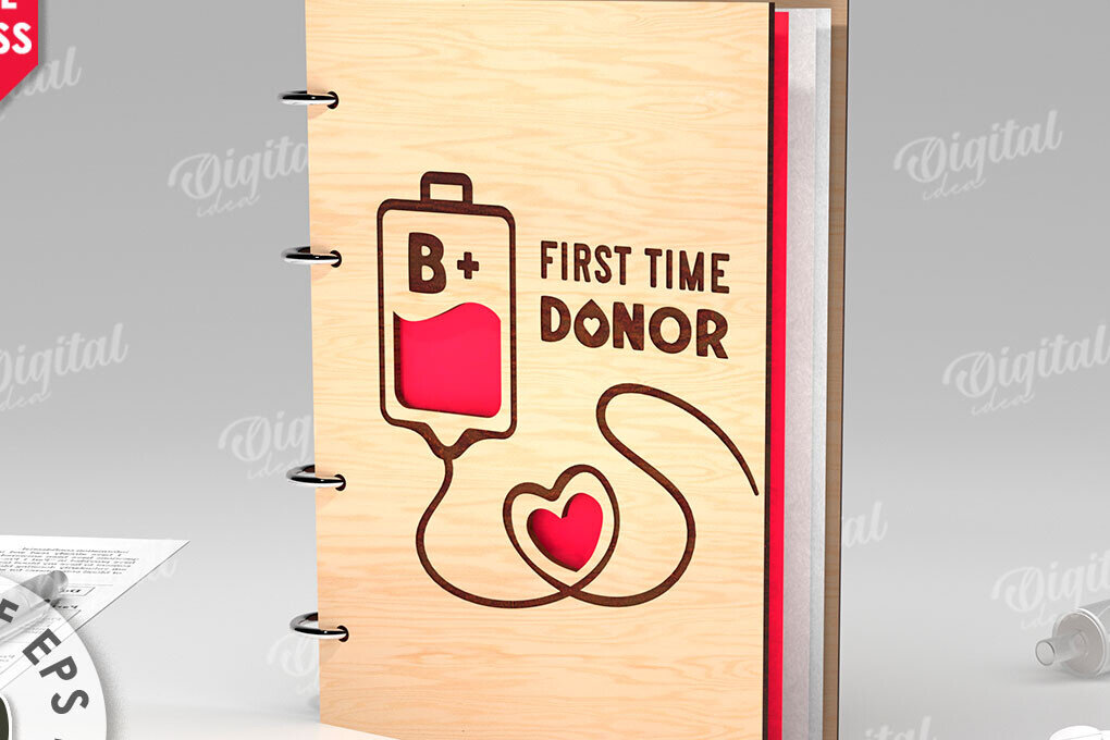 Intra απο ξύλο plywood 3mm-4mm πάχος Τρισδιάστατο σημειωματάριο αιμοδοσίας Δίασταση 30x20 cm INTRAFABR-112213013