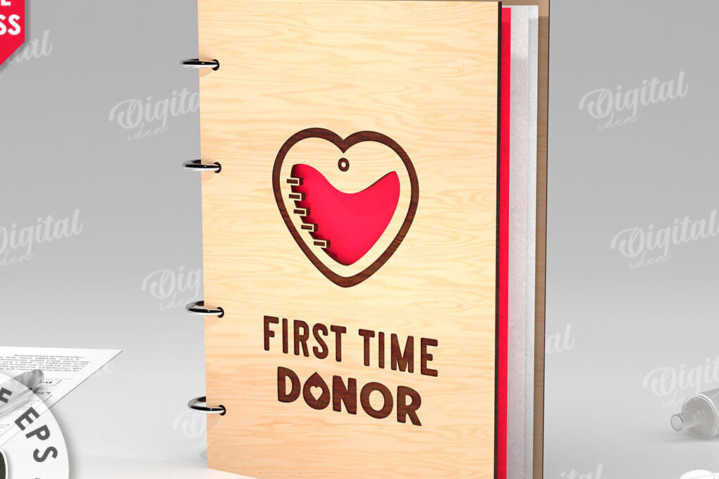 Intra απο ξύλο plywood 3mm-4mm πάχος Τρισδιάστατο σημειωματάριο αιμοδοσίας Δίασταση 30x20 cm INTRAFABR-112212538