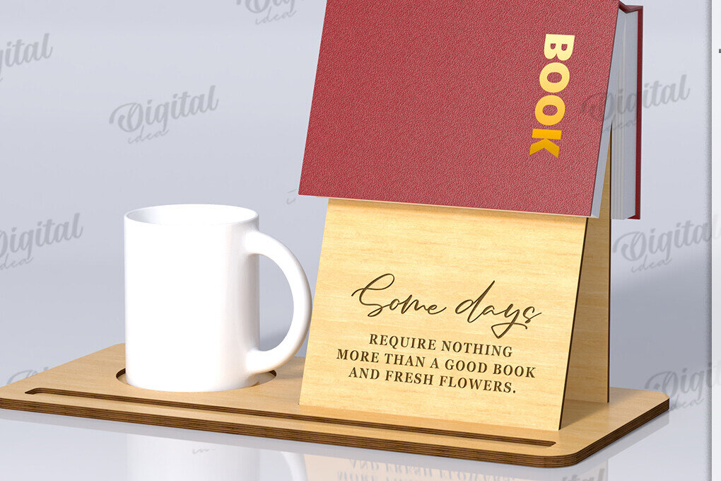 Σετ των 2 Intra απο ξύλο plywood 3mm-4mm πάχος με βάση 3D βιβλίου. Διακόσμηση σπιτιού Δίασταση 30x20 cm INTRAFABR-121589126