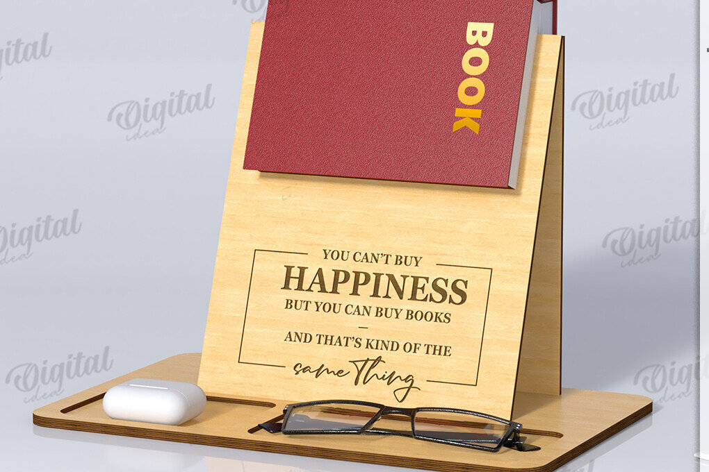 Σετ των 2 Intra απο ξύλο plywood 3mm-4mm πάχος με βάση 3D βιβλίου. Διακόσμηση σπιτιού Δίασταση 30x20 cm INTRAFABR-121588790