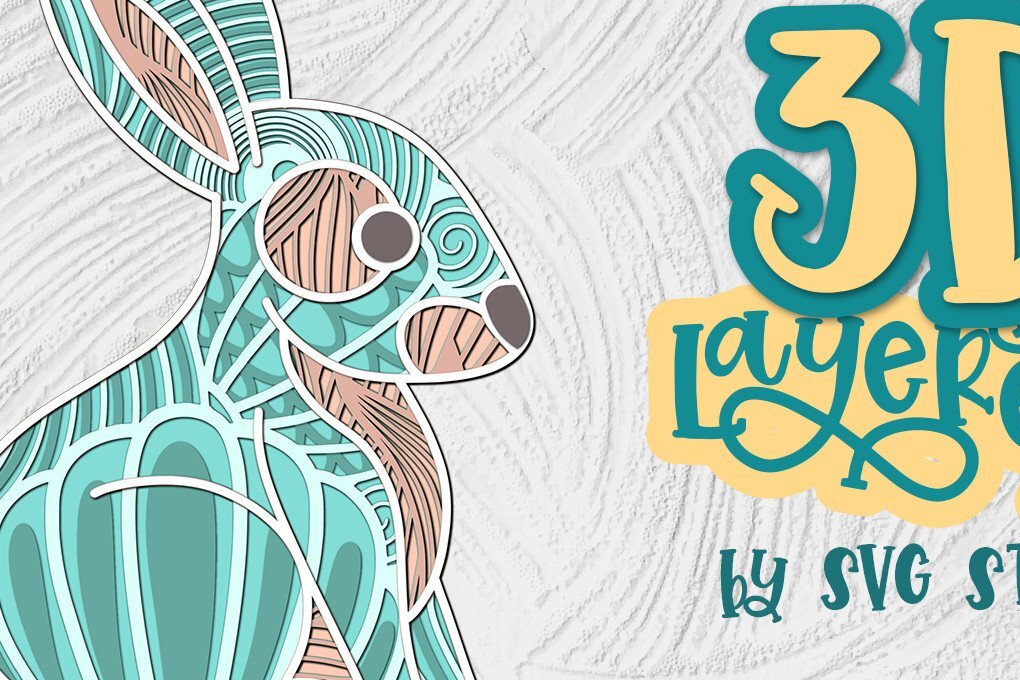 Σετ των 3 Intra απο ξύλο plywood 3mm-4mm πάχος 3D Bunny Layered Easter Holiday Δίασταση 15x15 cm INTRAFABR-35579605