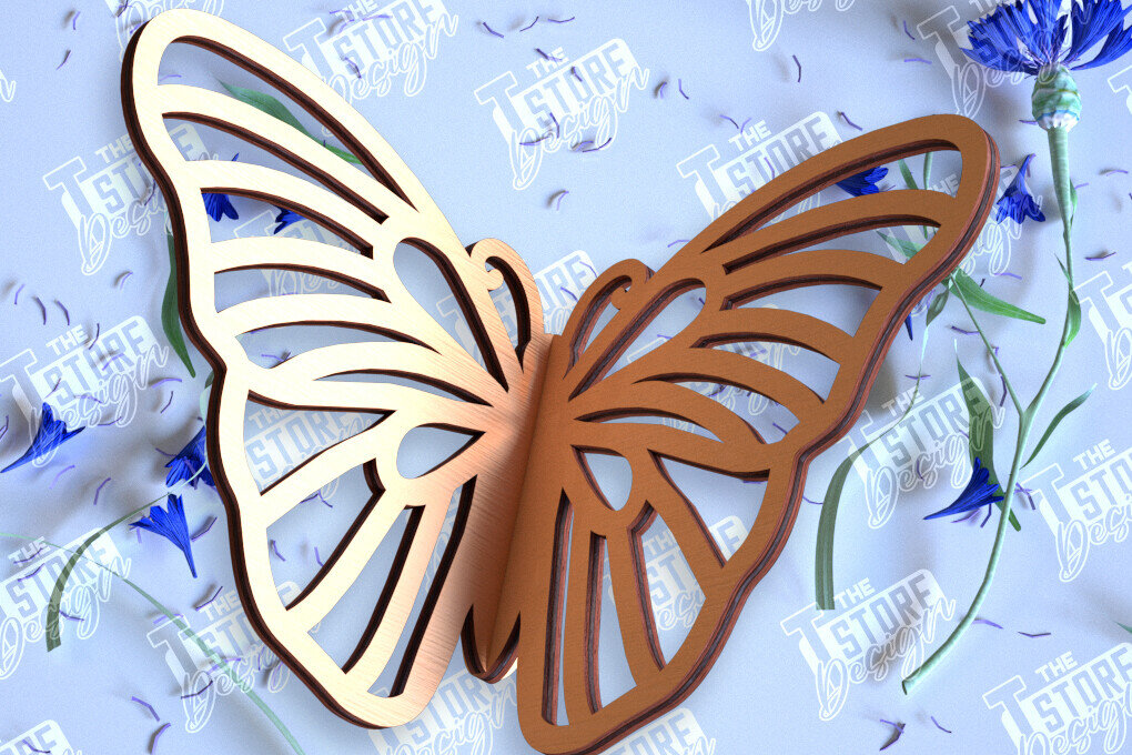 Intra απο ξύλο plywood 3mm-4mm πάχος 3D πεταλούδα | Summer Design | CNC Δίασταση 30x20 cm INTRAFABR-98268751