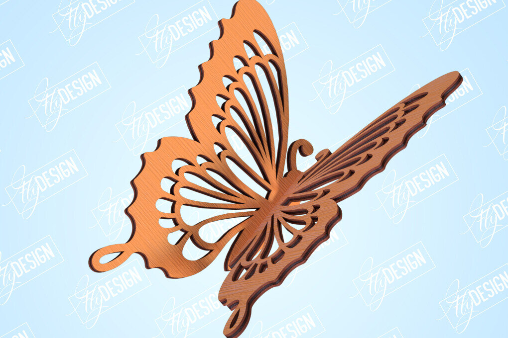 Intra απο ξύλο plywood 3mm-4mm πάχος 3D πεταλούδες | Summer Design | CNC Δίασταση 30x20 cm INTRAFABR-99202431