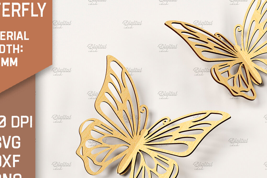 Intra απο ξύλο plywood 3mm-4mm πάχος Τρισδιάστατη κοπή πεταλούδας με λέιζερ. Πεταλούδα Δίασταση 30x20 cm INTRAFABR-86663315