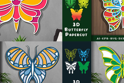 Intra απο ξύλο plywood 3mm-4mm πάχος 3D πεταλούδας Δίασταση 40x40 cm INTRAFABR-72901690