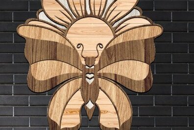 Intra απο ξύλο plywood 3mm-4mm πάχος 3D Butterfly Cut  Δίασταση 30x20 cm INTRAFABR-37878598