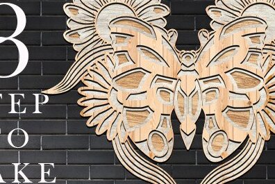 Σετ των 2 Intra απο ξύλο plywood 3mm-4mm πάχος 3D Butterfly Cut  Δίασταση 30x20 cm INTRAFABR-37845990