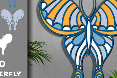 Intra απο ξύλο plywood 3mm-4mm πάχος Πρότυπο τρισδιάστατης πεταλούδας Δίασταση 40x40 cm INTRAFABR-72738587