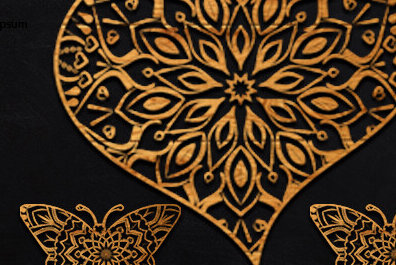 Intra απο ξύλο plywood 3mm-4mm πάχος κοπής με λέιζερ 3D Butterfly Mandala Δίασταση 30x30 cm INTRAFABR-86706942