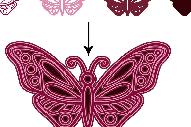 Intra απο ξύλο plywood 3mm-4mm πάχος 3D Butterfly Mandala Δίασταση 30x30 cm INTRAFABR-15874378