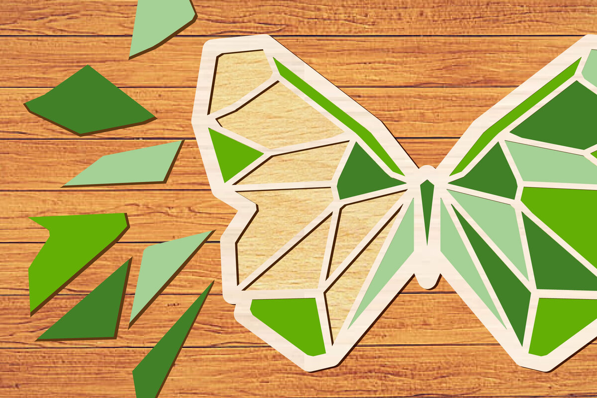 Intra απο ξύλο plywood 3mm-4mm πάχος 3D Butterfly Puzzle Cut  Δίασταση 30x20 cm INTRAFABR-98527007