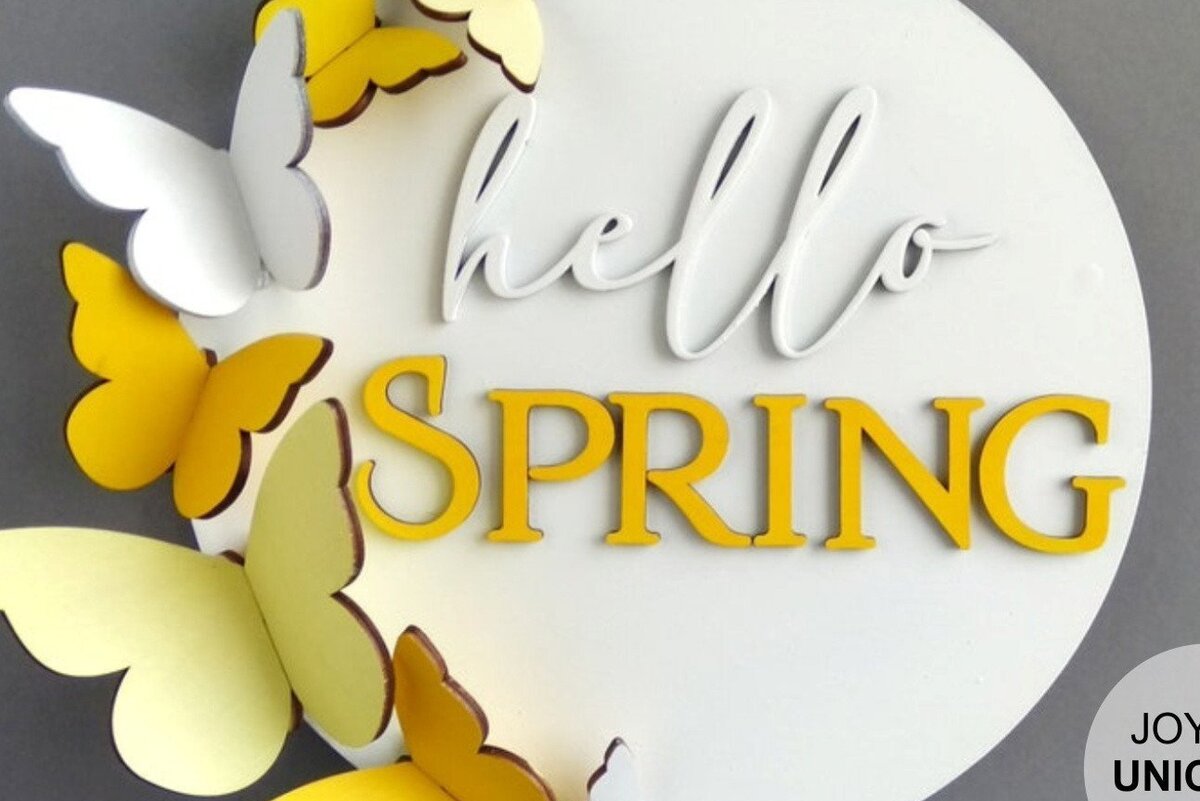 Intra απο ξύλο plywood 3mm-4mm πάχος Τρισδιάστατη ανοιξιάτικη κρεμάστρα πόρτας πεταλούδας Δίασταση 30x20 cm INTRAFABR-31480467