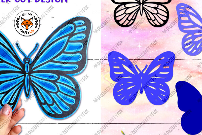 Intra απο ξύλο plywood 3mm-4mm πάχος 3D Butterfly , 3D Butterfly Paper Cut Δίασταση 3600x3600 cm INTRAFABR-89698432