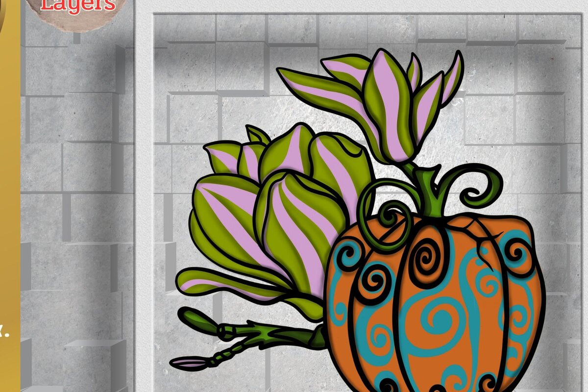 Intra απο ξύλο plywood 3mm-4mm πάχος τρισδιάστατος κάκτος και κολοκύθα Δίασταση 3000x3000 cm INTRAFABR-78922262