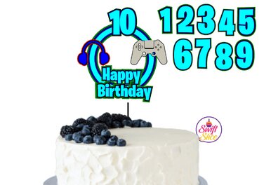Σετ των 2 Intra απο ξύλο plywood 3mm-4mm πάχος 3D Cake Topper Layered Gaming Δίασταση 15x15 cm INTRAFABR-37964020