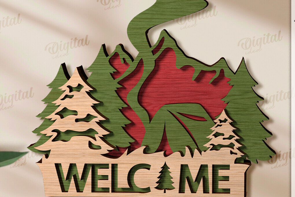 Intra απο ξύλο plywood 3mm-4mm πάχος 3D Κάμπινγκ Ταξιδιωτική Διακόσμηση Τοίχων Δίασταση 30x20 cm INTRAFABR-120643171