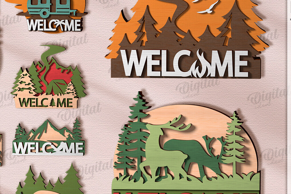 Intra απο ξύλο plywood 3mm-4mm πάχος διακοσμήσεων τοίχου 3D Camping Travel Δίασταση 30x20 cm INTRAFABR-120425499