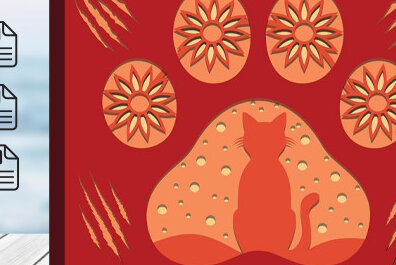 Σετ των 2 Intra απο ξύλο plywood 3mm-4mm πάχος Χαρτί κοπής τρισδιάστατου κουτιού σκιάς γάτας Δίασταση 25x25 cm INTRAFABR-59523139