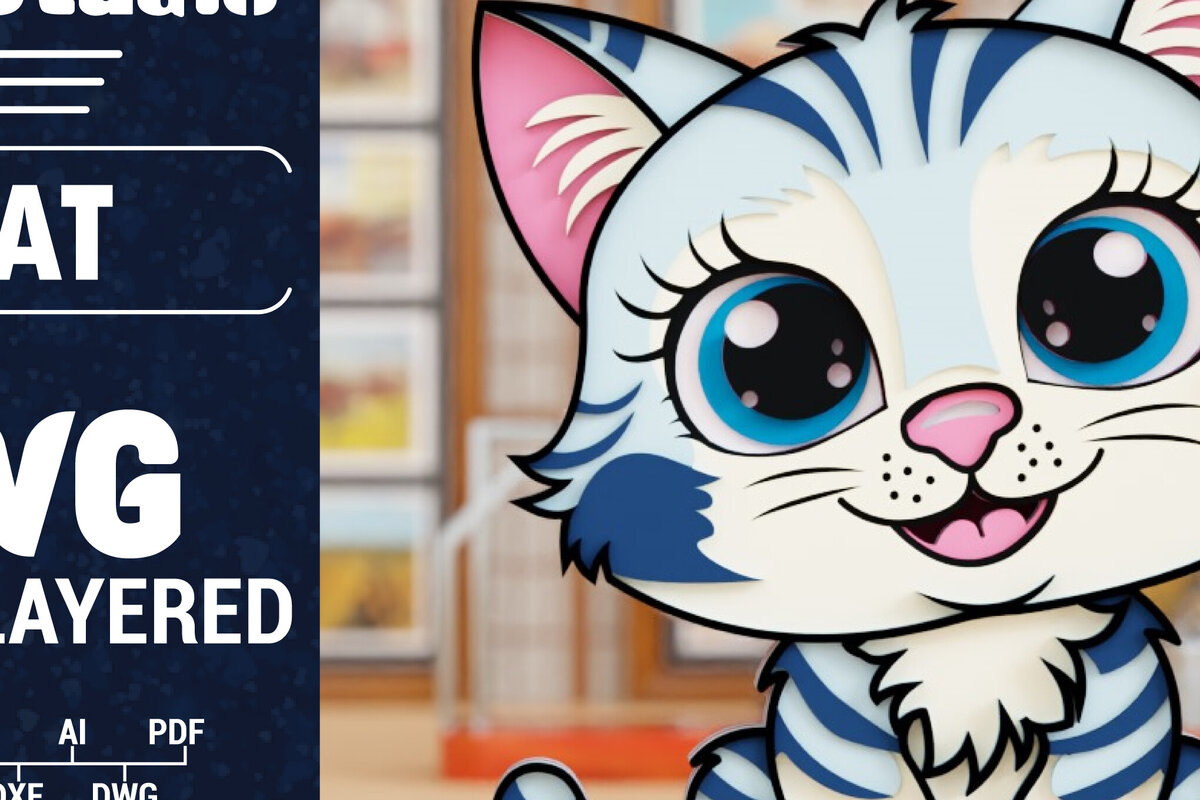 Σετ των 3 Intra απο ξύλο plywood 3mm-4mm πάχος 3D Cat Cut Papercut με λέιζερ Δίασταση 1500x1500 cm INTRAFABR-100848974