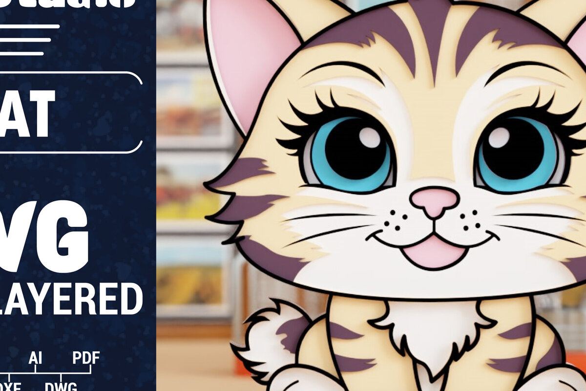 Σετ των 2 Intra απο ξύλο plywood 3mm-4mm πάχος 3D Cat Cut Papercut με λέιζερ Δίασταση 1500x1500 cm INTRAFABR-100848971