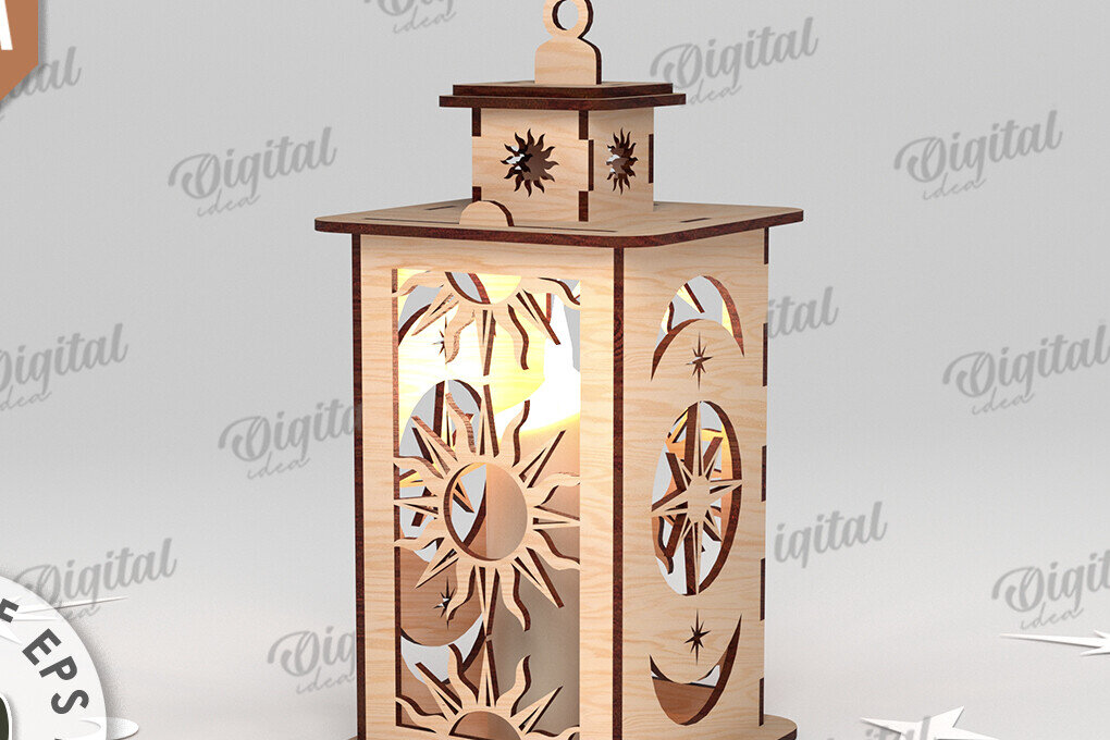 Intra απο ξύλο plywood 3mm-4mm πάχος 3D Celestial Lantern Δίασταση 30x20 cm INTRAFABR-110838622