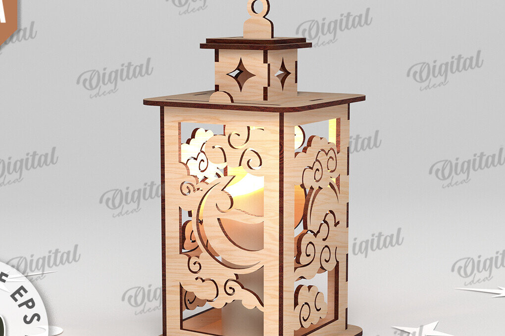 Intra απο ξύλο plywood 3mm-4mm πάχος 3D Celestial Lantern Δίασταση 30x20 cm INTRAFABR-110838957