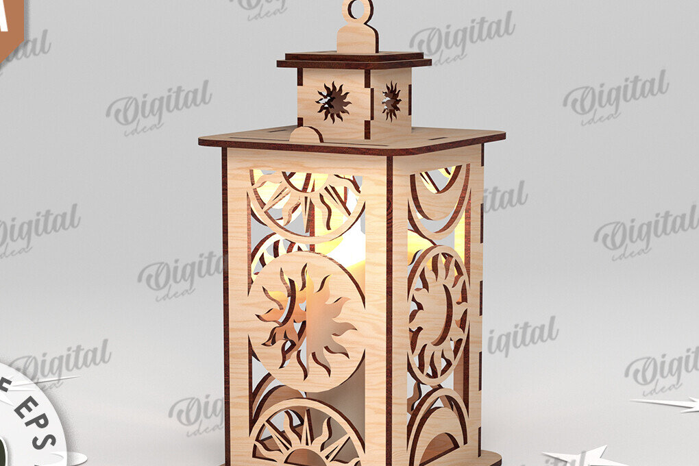 Intra απο ξύλο plywood 3mm-4mm πάχος 3D Celestial Lantern Δίασταση 30x20 cm INTRAFABR-110839028