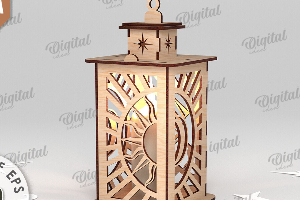Intra απο ξύλο plywood 3mm-4mm πάχος 3D Celestial Lantern Δίασταση 30x20 cm INTRAFABR-110838579