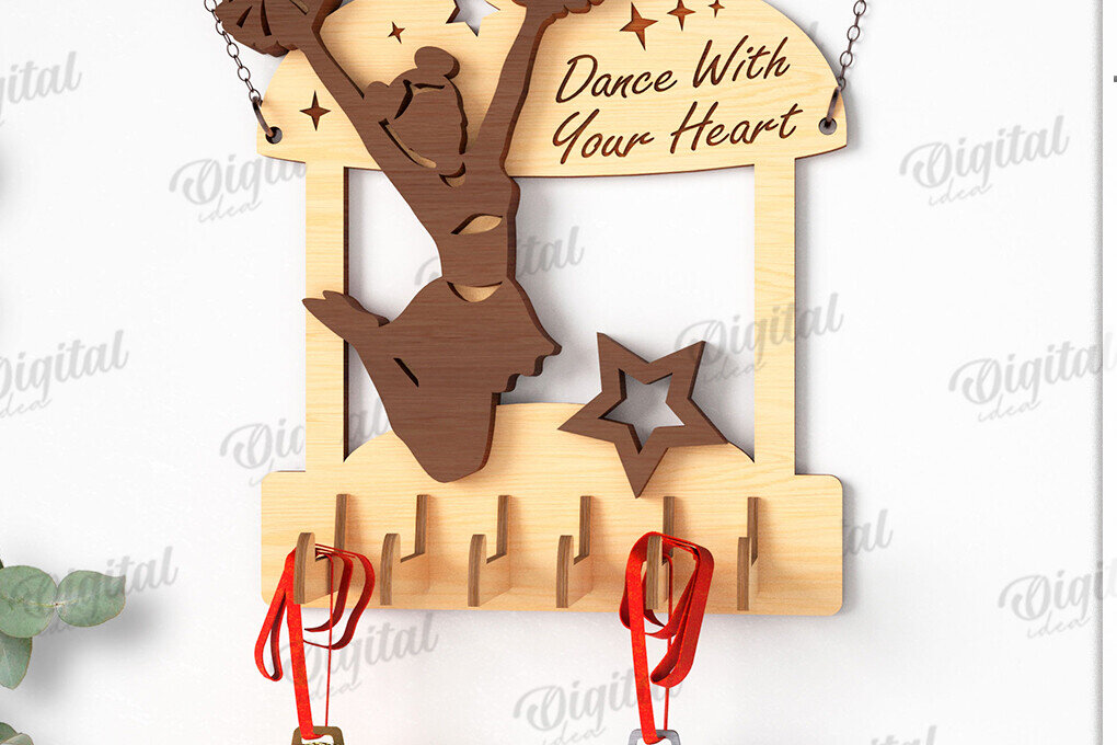 Intra απο ξύλο plywood 3mm-4mm πάχος 3D Cheerleader Θήκη Μεταλλίων Δίασταση 30x20 cm INTRAFABR-119316857