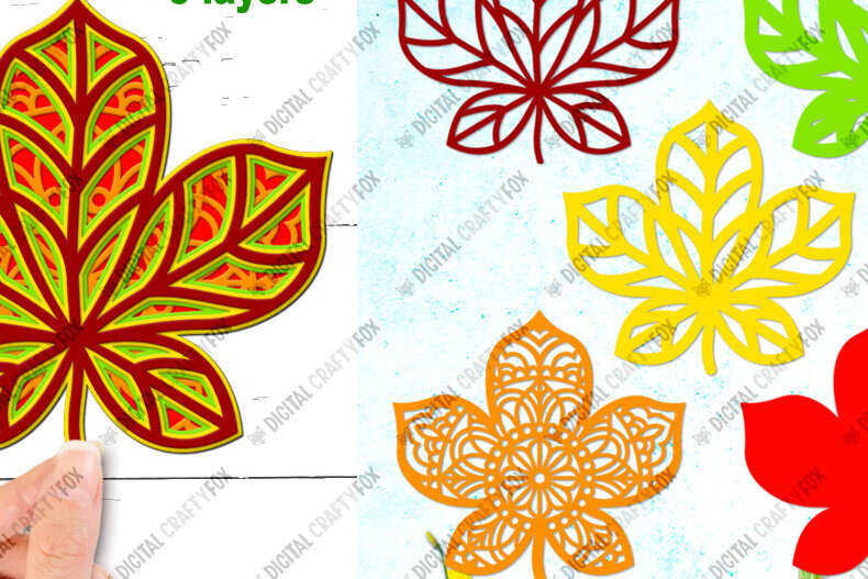 Intra απο ξύλο plywood 3mm-4mm πάχος Τρισδιάστατο κομμένο χαρτί με φύλλα καστανιάς , Leaf Δίασταση 3600x3600 cm INTRAFABR-90584862