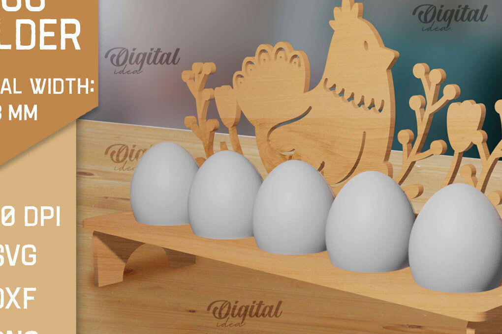 Σετ των 2 Intra απο ξύλο plywood 3mm-4mm πάχος Τρισδιάστατη θήκη πασχαλινών αυγών με λέιζερ Δίασταση 15x15 cm INTRAFABR-88138103