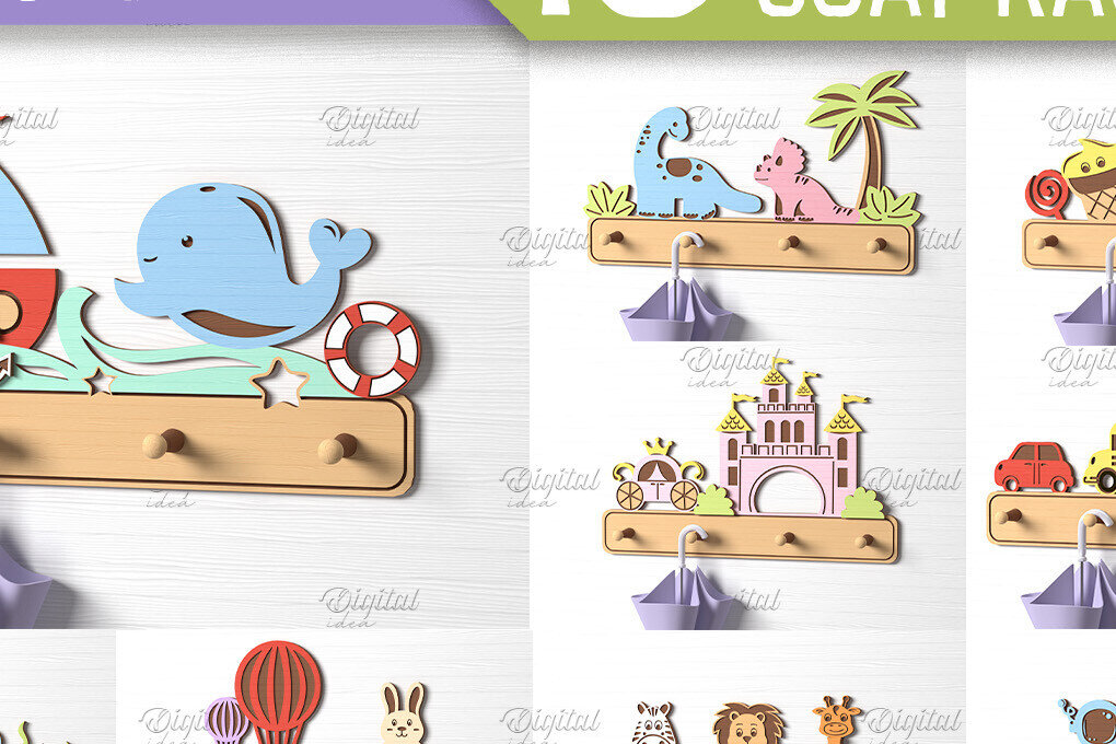 Σετ των 2 Intra απο ξύλο plywood 3mm-4mm πάχος 3D παιδικού παλτό Δίασταση 30x20 cm INTRAFABR-86600125