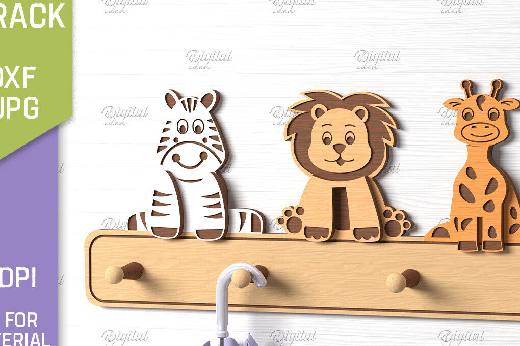 Intra απο ξύλο plywood 3mm-4mm πάχος Τρισδιάστατη Παιδική Σχάρα Παλτών με Δίασταση 30x20 cm INTRAFABR-86429739