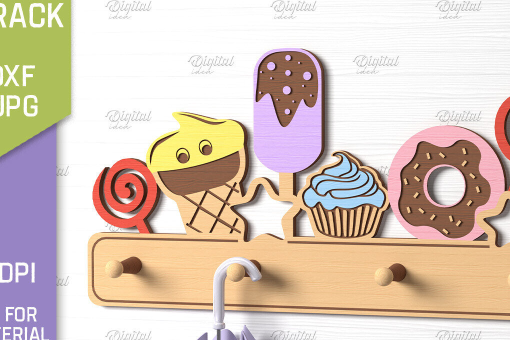 Intra απο ξύλο plywood 3mm-4mm πάχος Τρισδιάστατη Παιδική Σχάρα Παλτών με Δίασταση 30x20 cm INTRAFABR-86429907